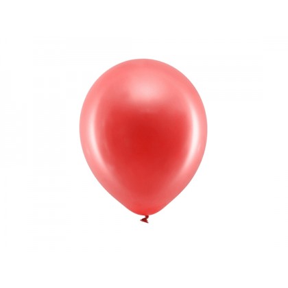 Vaivorykštiniai balionai 23 cm metaliniai, tamsiai raudoni 10 vnt