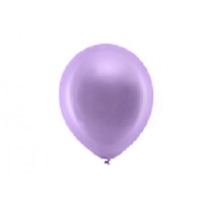 Vaivorykštiniai balionai 23 cm metaliniai, violetiniai 10 vnt