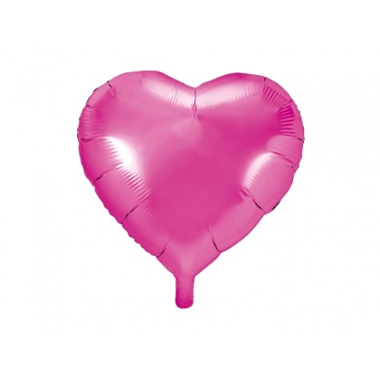 Balionas folinis "Širdelė" tamsiai rožinis 45cm
