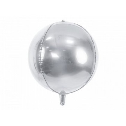 Folinis balionas " Kamuolys" 40 cm sidabrinis