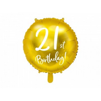 Balionas folinis apvalus 21 gimtadienis