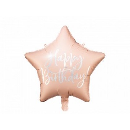 Folinis balionas "Happy Birthday" 40 cm rausvas