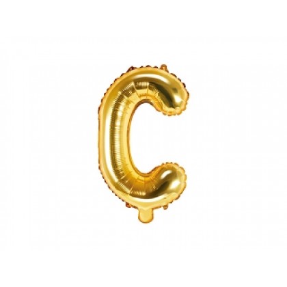 Folinis balionas raidė C auksinė 35 cm