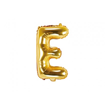 Folinis balionas raidė E auksinė 35 cm