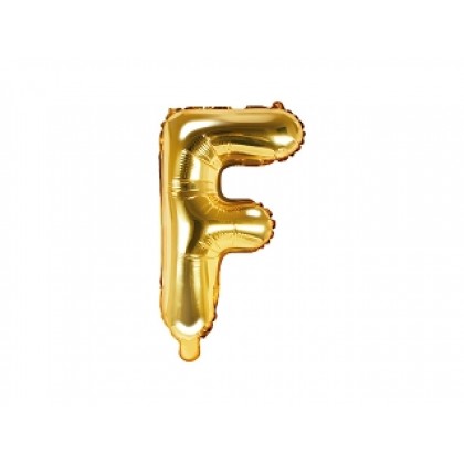 Folinis balionas raidė F auksinė 35 cm
