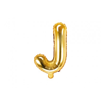 Folinis balionas raidė J auksinė 35 cm