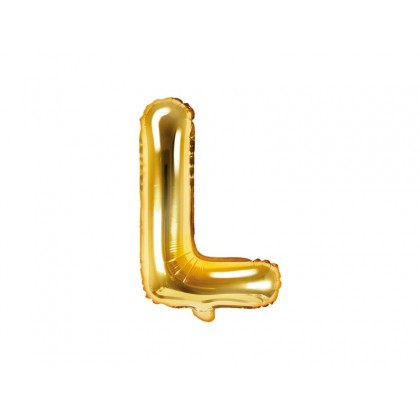 Folinis balionas raidė L auksinė 35 cm