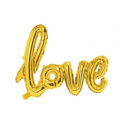 Folinis balionas "Love" auksinis 73&59 cm