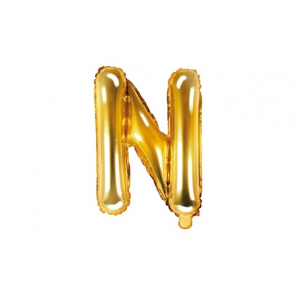 Folinis balionas raidė N auksinė 35 cm