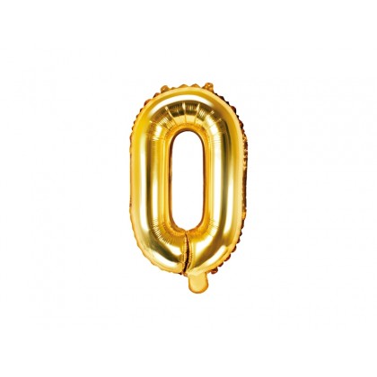 Folinis balionas raidė O auksinė 35 cm