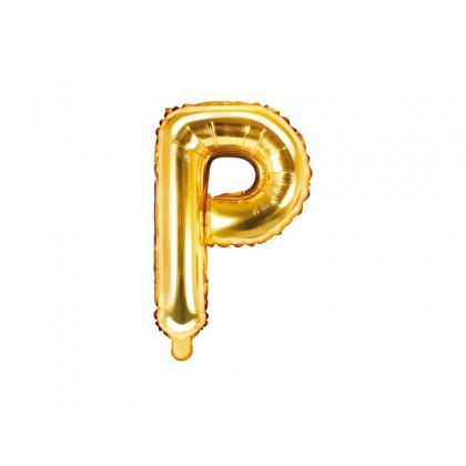 Folinis balionas raidė P auksinė 35 cm