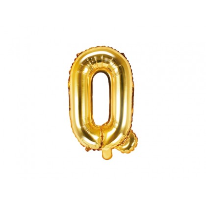 Folinis balionas raidė Q auksinė 35 cm