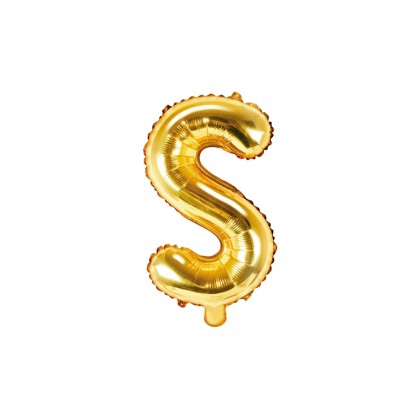 Folinis balionas raidė S auksinė 35 cm
