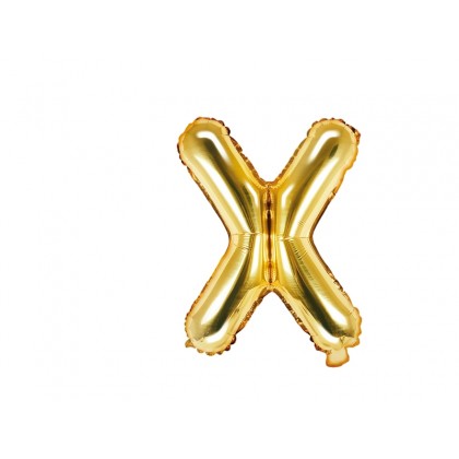Folinis balionas raidė X auksinė 35 cm