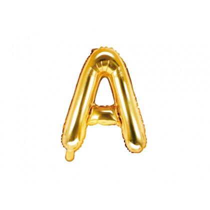 Folinis balionas raidė A auksinė 35 cm
