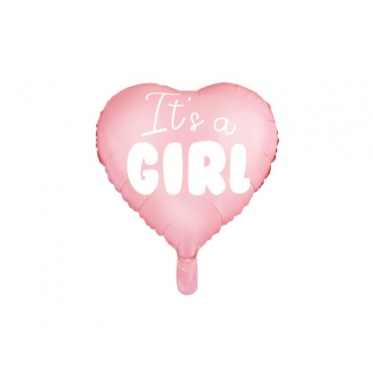 Folinis balionas širdelė "It.s a girl" 45 cm