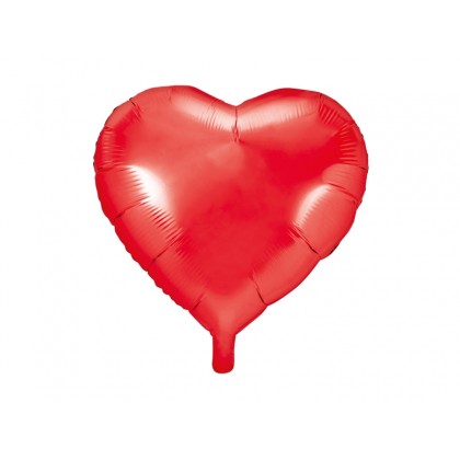 Balionas folinis "Širdelė" raudonas 45cm