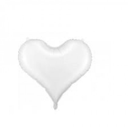 Folinis balionas "Širdelė" 75&64.5cm balta