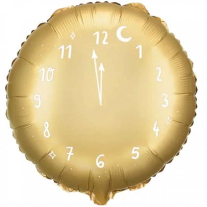 Folinis balionas "Laikrodis" 45 cm geltonas