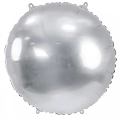 Folinis balionas apvalus sidabrinis 45 cm