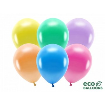 ECO balionai  10 vnt,  30 cm blizgantys spalvoti