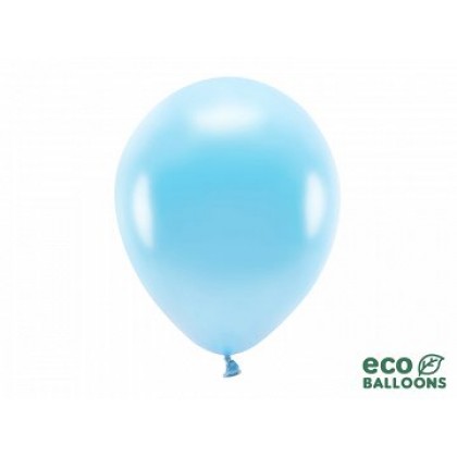 ECO balionai  10 vnt,  30 cm blizgantys šviesiai mėlyni