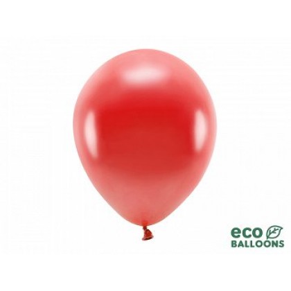 ECO balionai  10 vnt,  30 cm blizgantys tamsiai raudoni