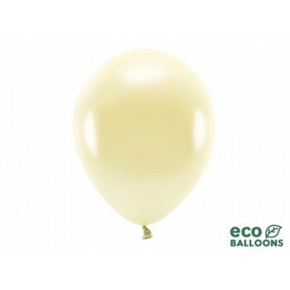 ECO balionai  10 vnt,  30 cm blizgantys gelsvai balti