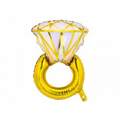 Folinis balionas auksinis "Žiedas"  56&75 cm