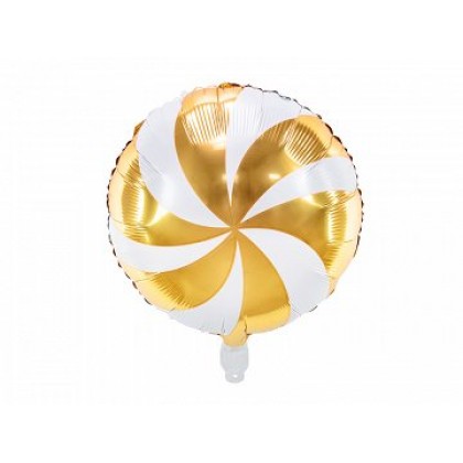 Folinis balionas "Saldainis Candy" balta geltona 35 cm