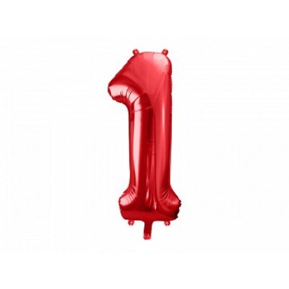 Folinis balionas "1" raudonas, 86 cm