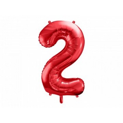 Folinis balionas "2" raudonas, 86 cm
