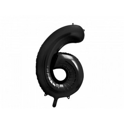 Balionas folinis skaičius 6 juodas 86 cm