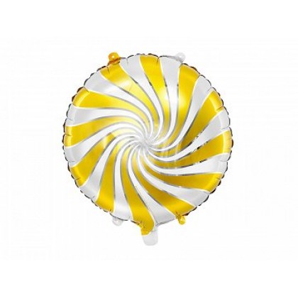 Folinis balionas "Saldainis Candy" balta geltona