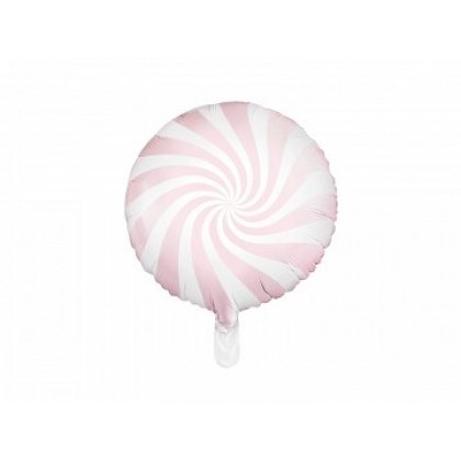 Folinis balionas "Saldainis Candy" balta rausva