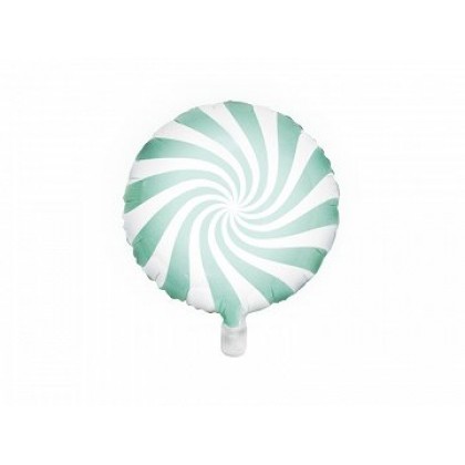 Folinis balionas "Saldainis Candy" balta žalia