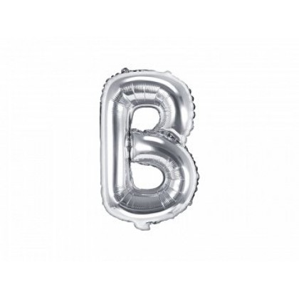 Folinis balionas raidė B sidabrinis 35 cm