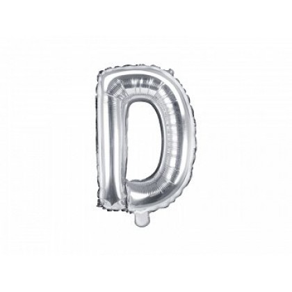 Folinis balionas raidė D sidabrinis 35 cm