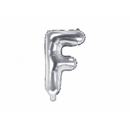 Folinis balionas raidė F sidabrinis 35 cm
