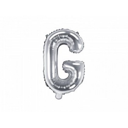 Folinis balionas raidė G sidabrinis 35 cm