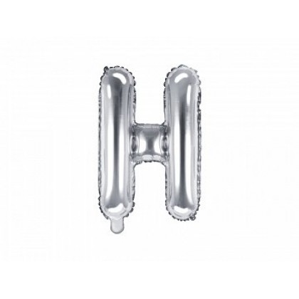 Folinis balionas raidė H sidabrinis 35 cm