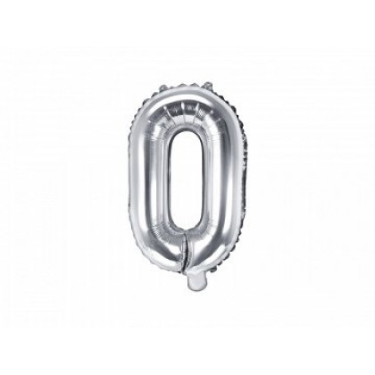 Folinis balionas raidė O sidabrinis 35 cm