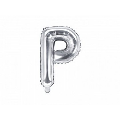 Folinis balionas raidė P sidabrinis 35 cm