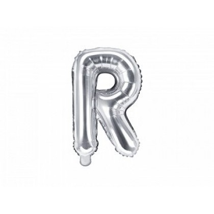 Folinis balionas raidė R sidabrinis 35 cm