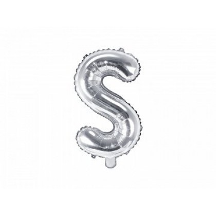 Folinis balionas raidė S sidabrinis 35 cm