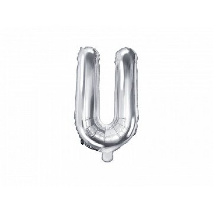 Folinis balionas raidė U sidabrinis 35 cm