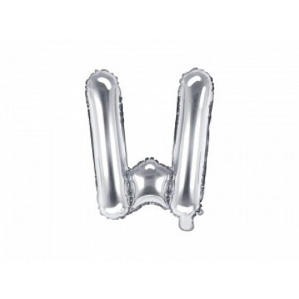 Folinis balionas raidė W sidabrinis 35 cm