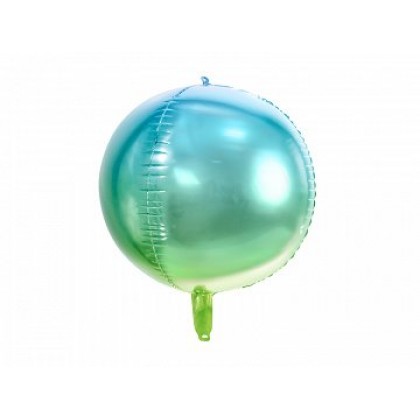 Folinis balionas apvalus 35 cm melsvas-žalias