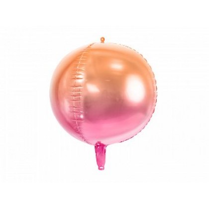 Folinis balionas apvalus 35 cm rožinis-oranžinis