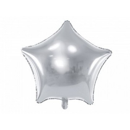 Folinis balionas "Žvaigždė" 48 cm sidabrinis